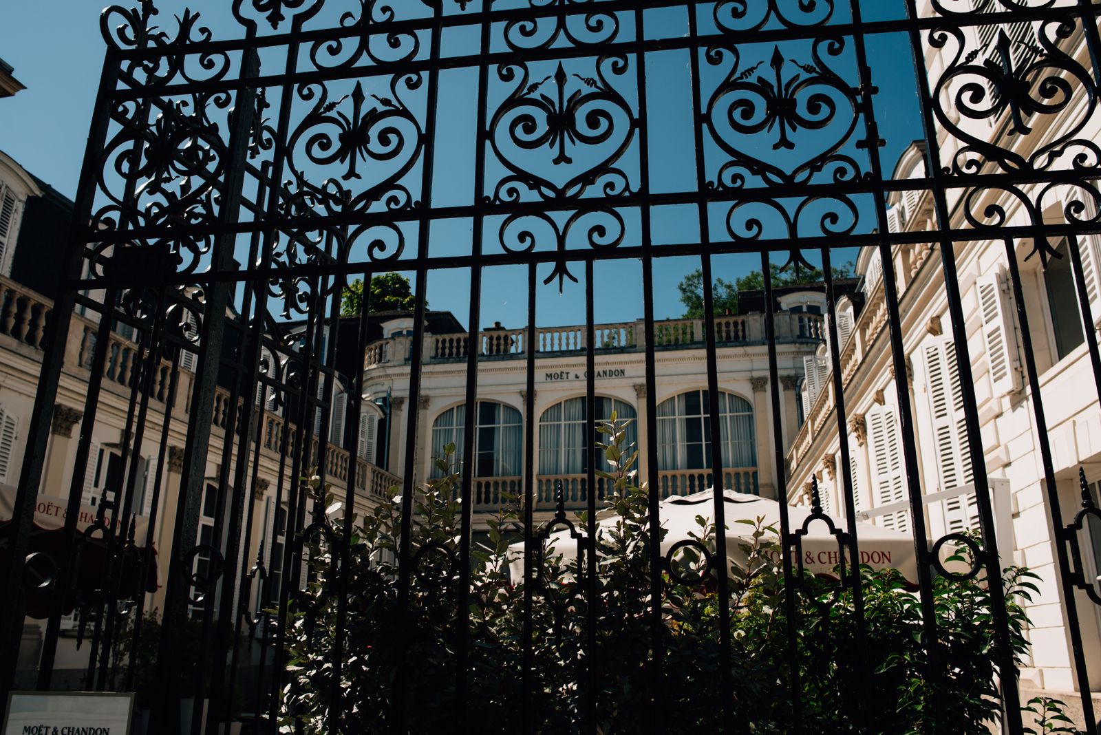 The wrought iron gates of Moët & Chandon on the Avenue de Champagne in Épernay