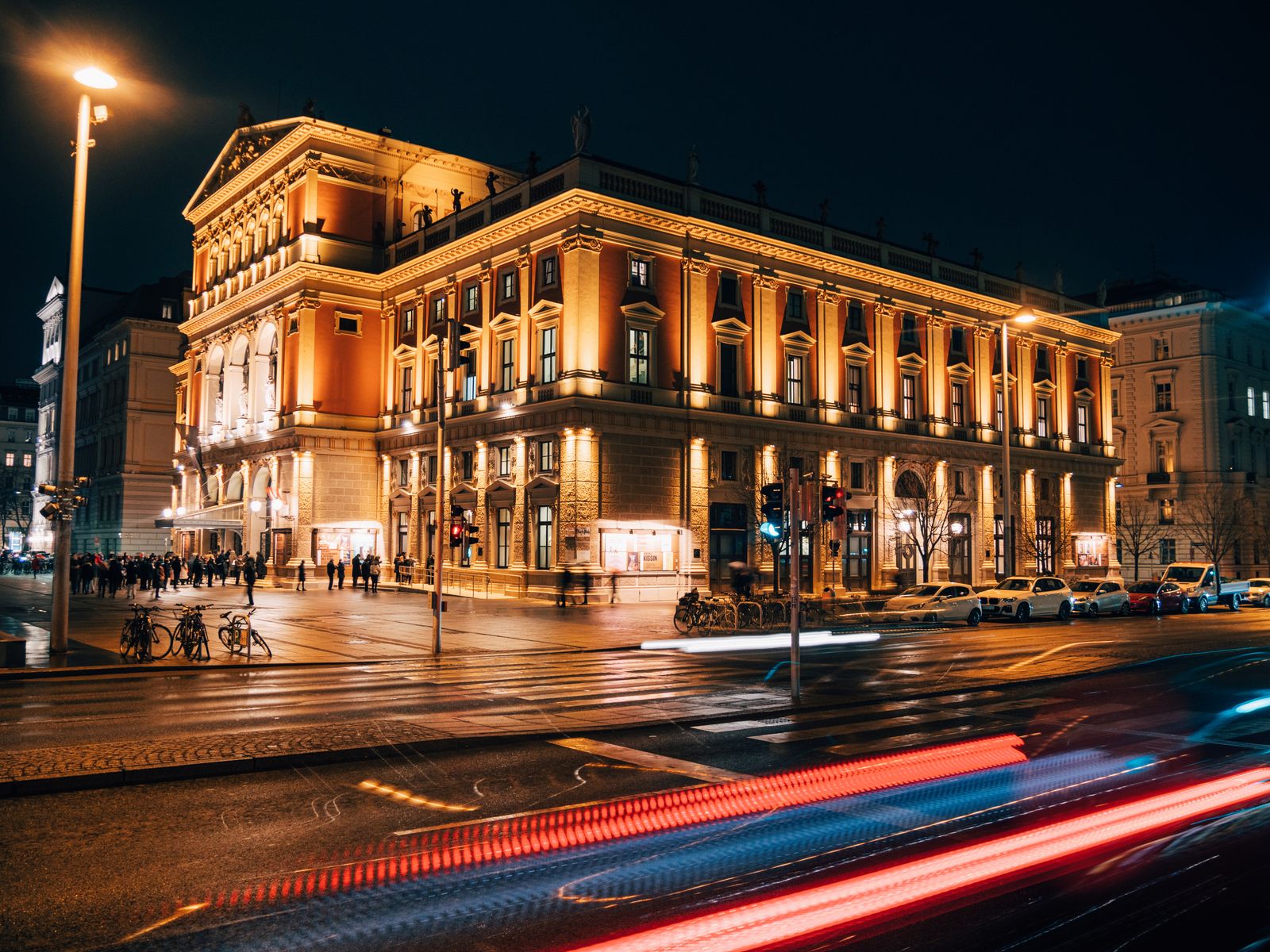The Musikverein in Vienna at night