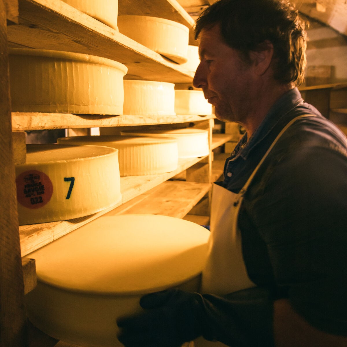A cheese cellar in the Alps