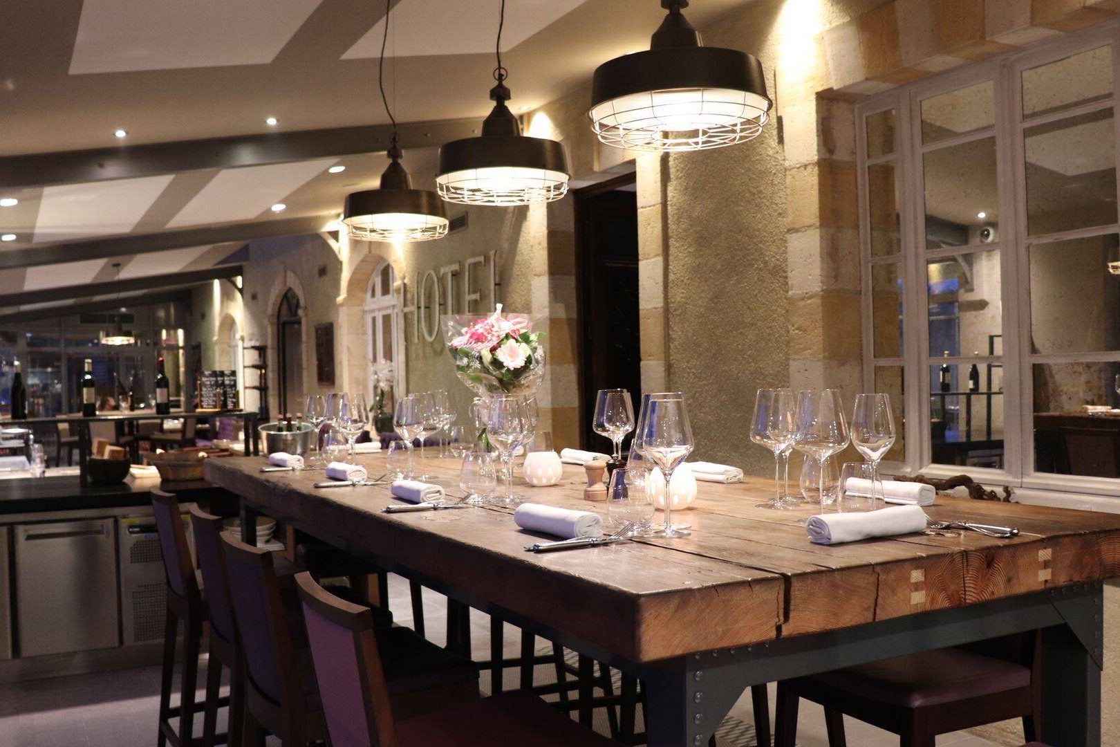 A gastronomic restaurant table in the Périgord