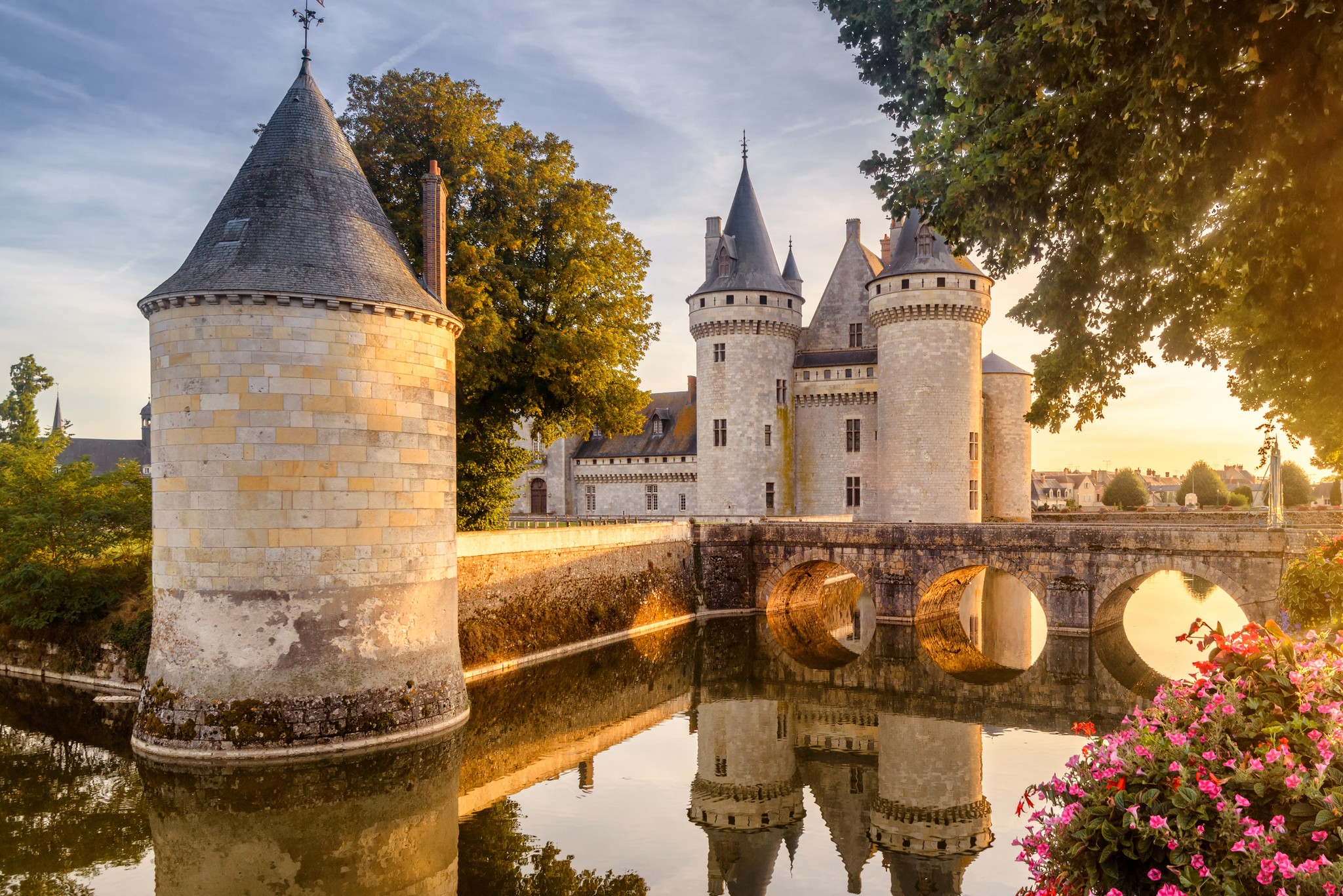 The Château de Sully-sur-Loire reflected in the river