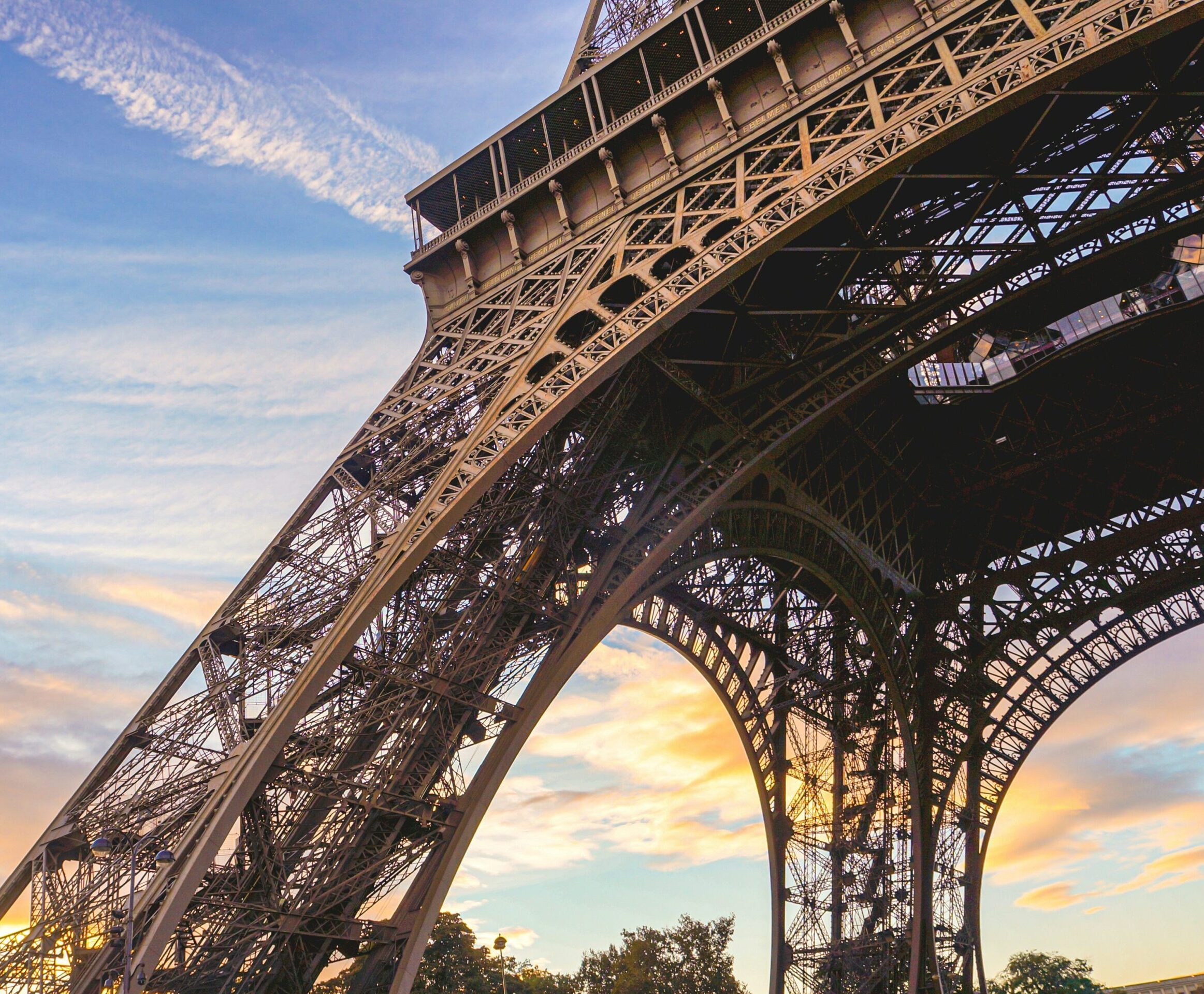 View of the Eiffel Tower from the bottom
