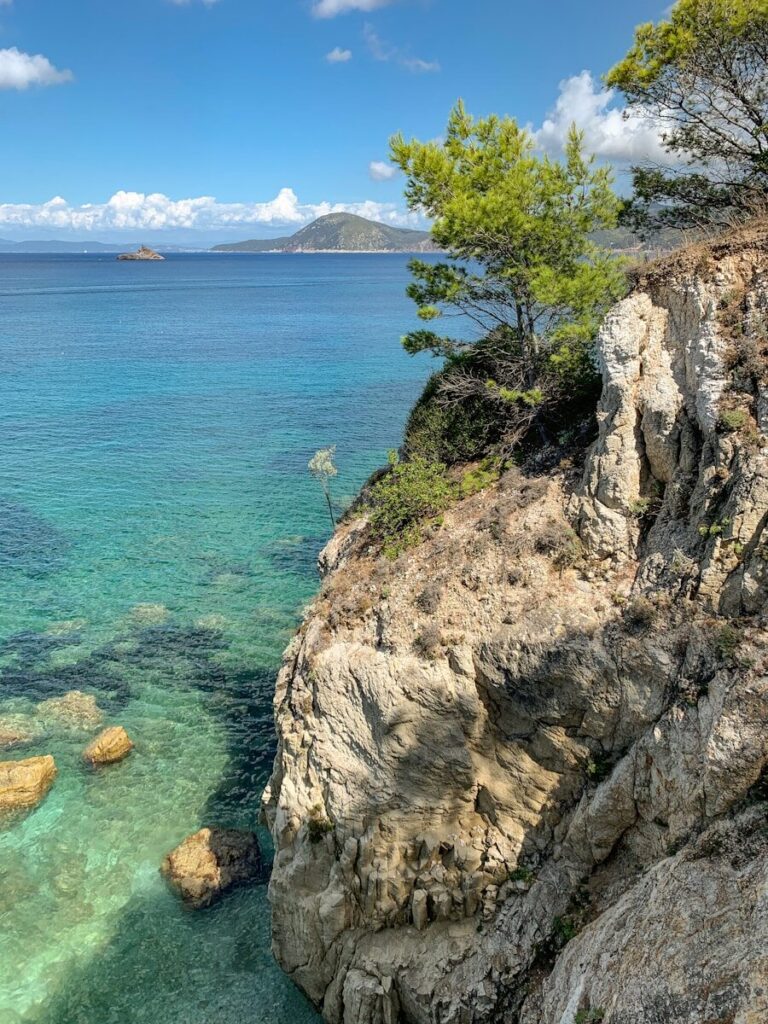 rocky coastline and sea