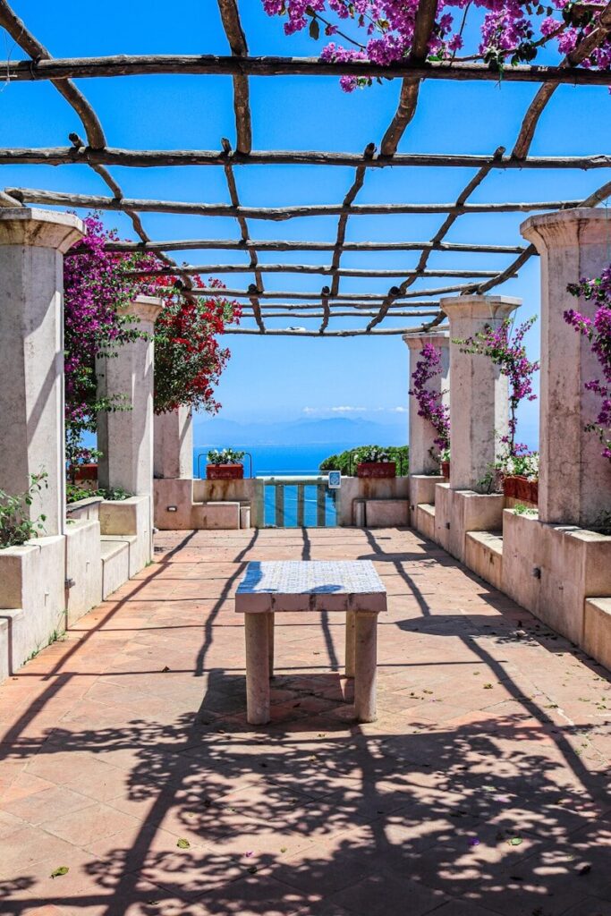 terrace table overlooking the coast